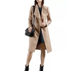 Ted Baker Camel Wool Midi Wrap Coat